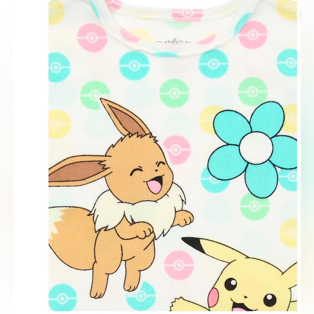 Girls 2-Piece Pokémon Pajama Set Large 10/12 - Picture 6 of 7